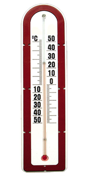 Наружный спиртовой термометр с коричневой обводкой