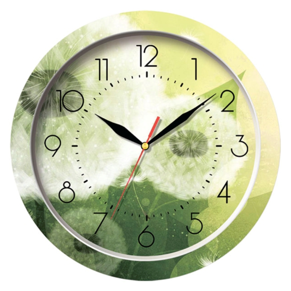 Зеленые настенные часы Одуванчик.