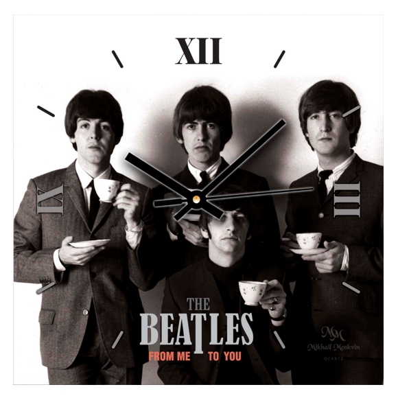 Настенные стеклянные часы Beatles.