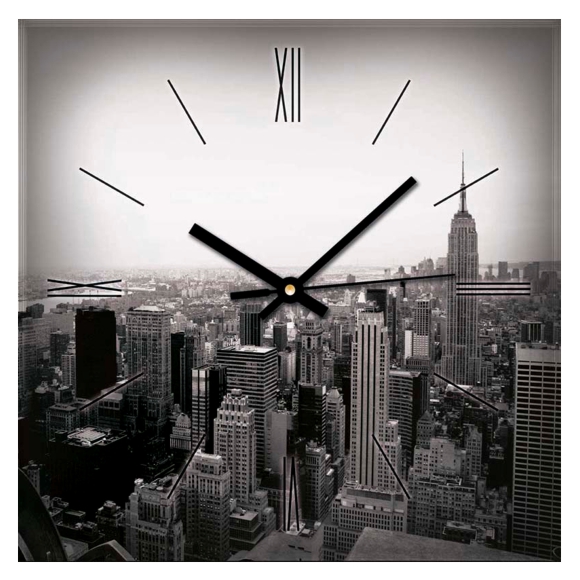 Стеклянные часы настенные Нью-Йорк.
