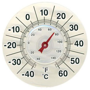 Биметаллический термометр с большой шкалой-присоской.