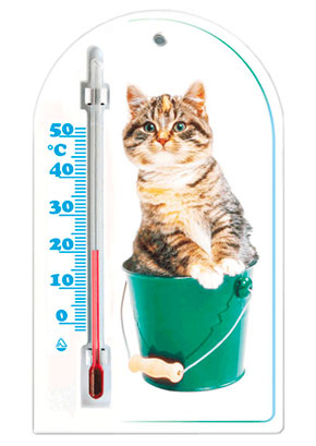 Комнатный термометр с пушистым котенком