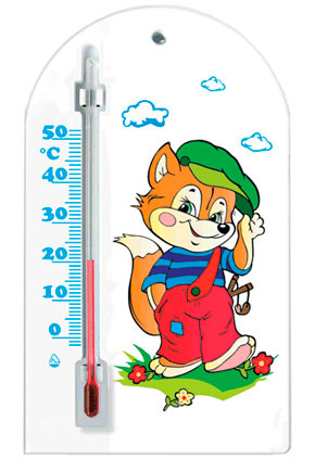 Комнатный сувенирный термометр с изображением веселого лисенка