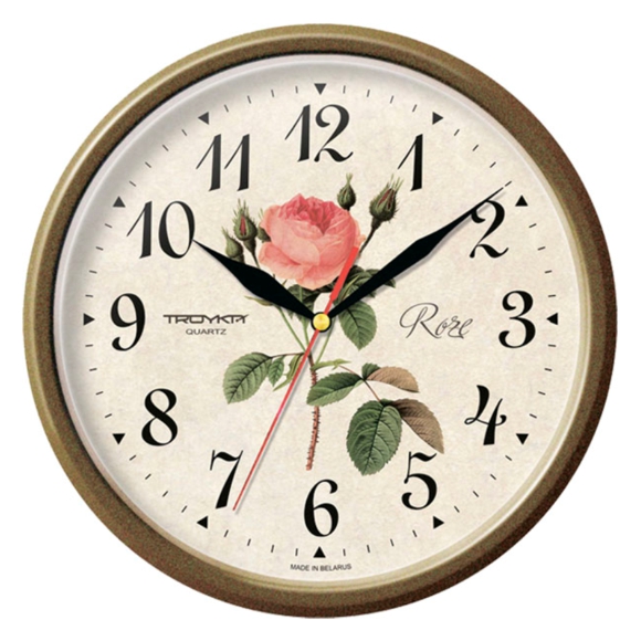 Винтажные настенные часы с розой.