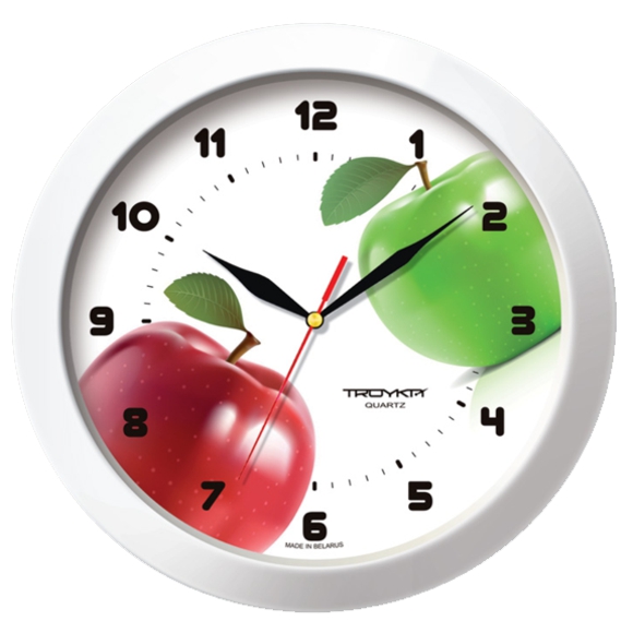 Кухонные настенные часы с яблоками.